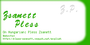 zsanett pless business card